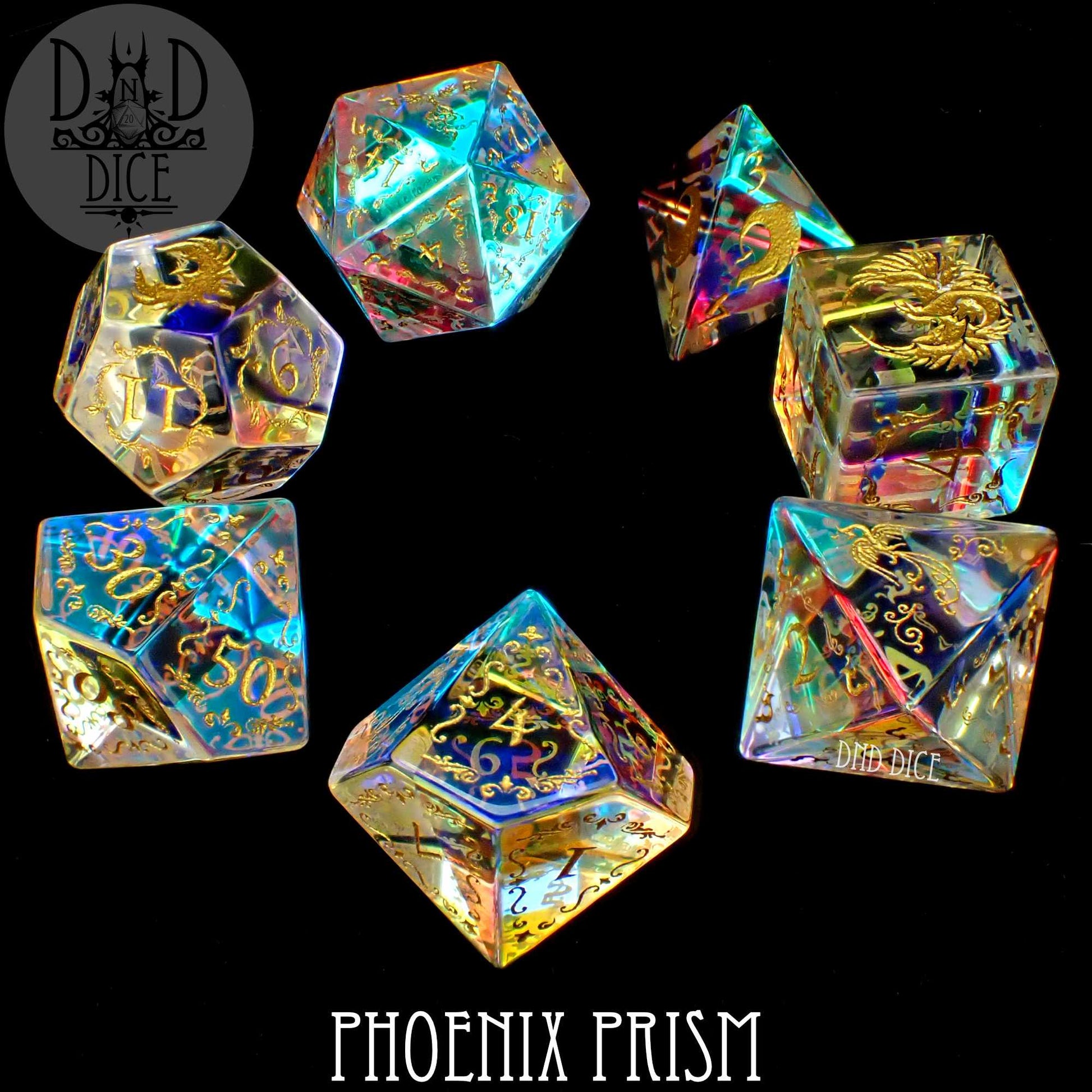 Phoenix Prism Glass Dice Set (Gift Box)