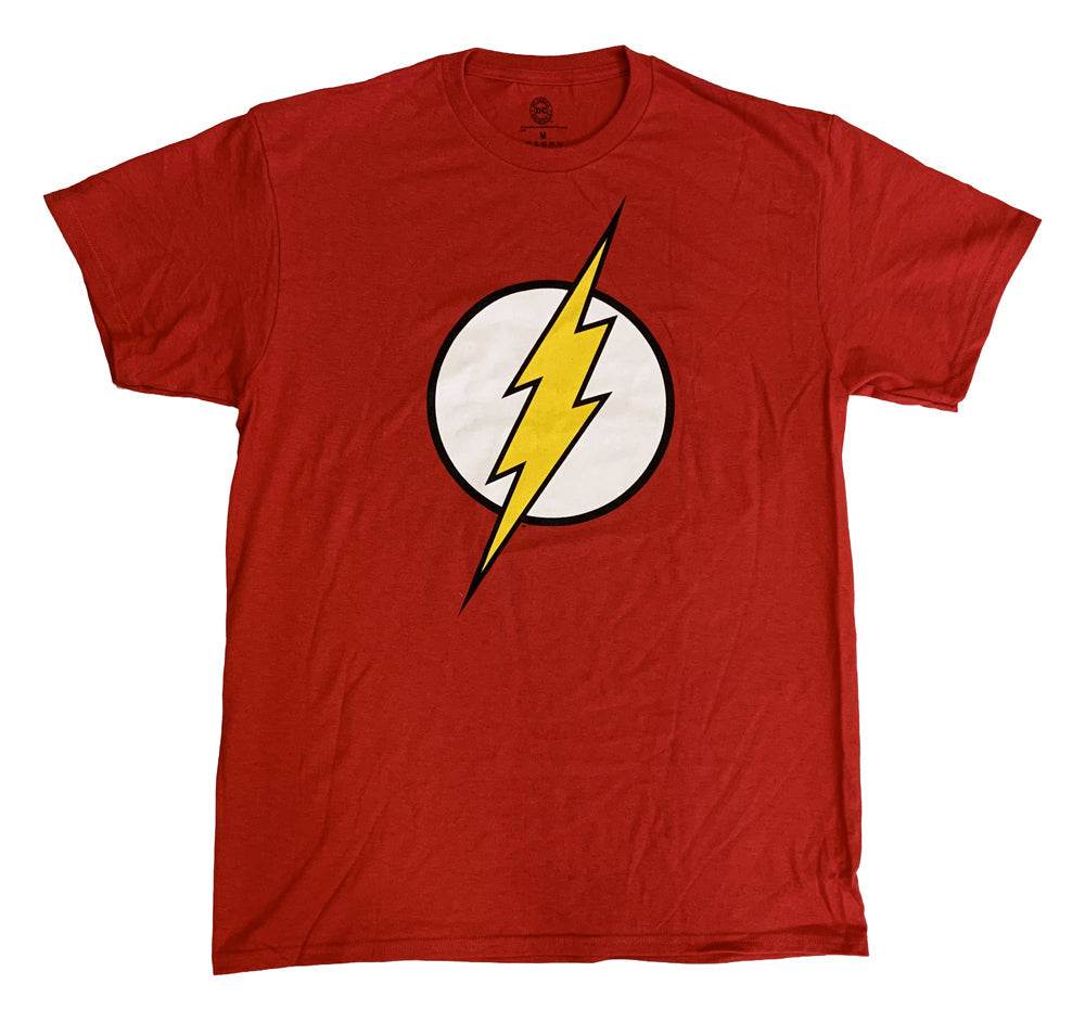 DC Comics Flash Logo Black Outline Adult Graphic T-Shirt - S
