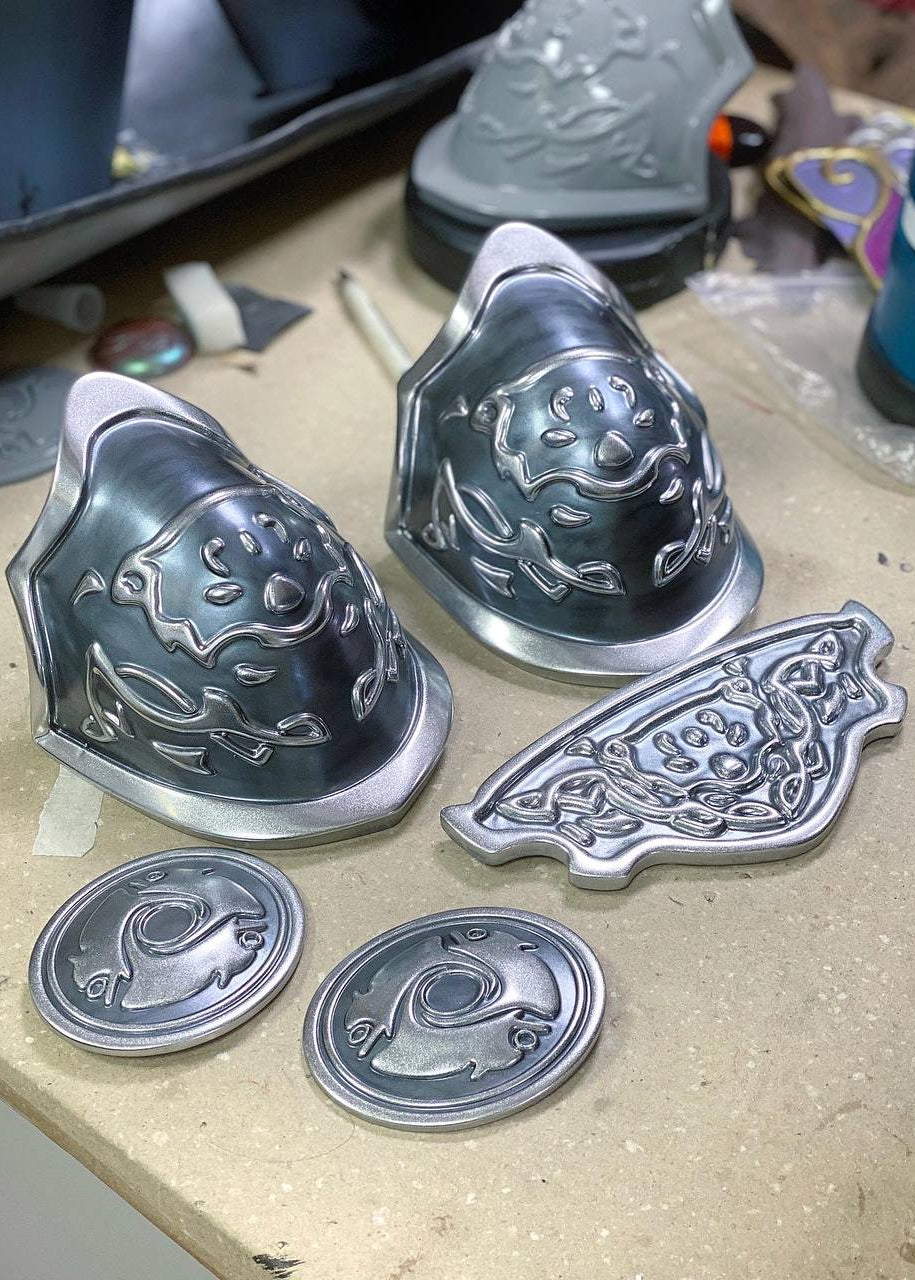 Silver Fantasy Warrior Princess Armor accessories - Custom Made