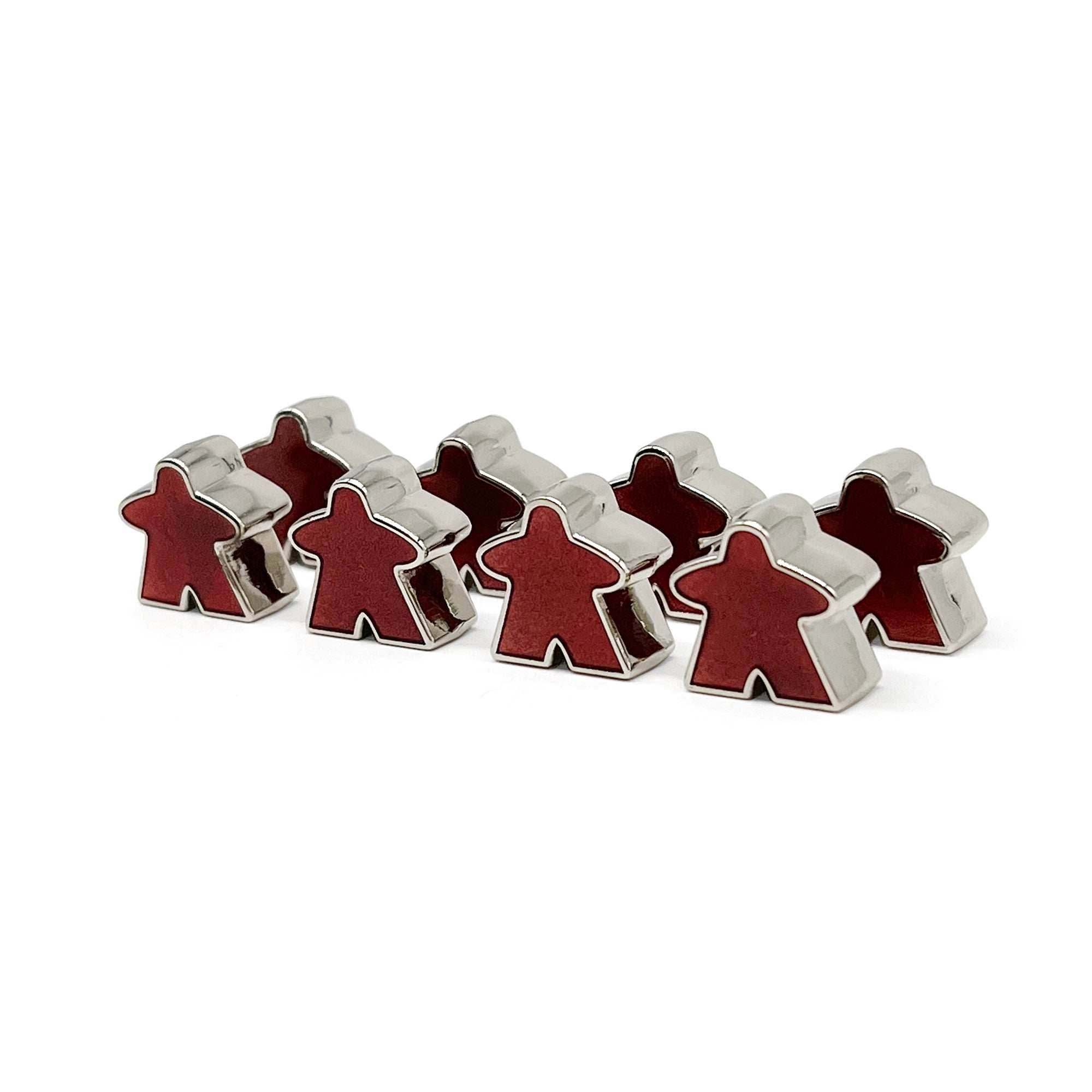 8 Pack of Red Enamel Meeples by Norse Foundry - 