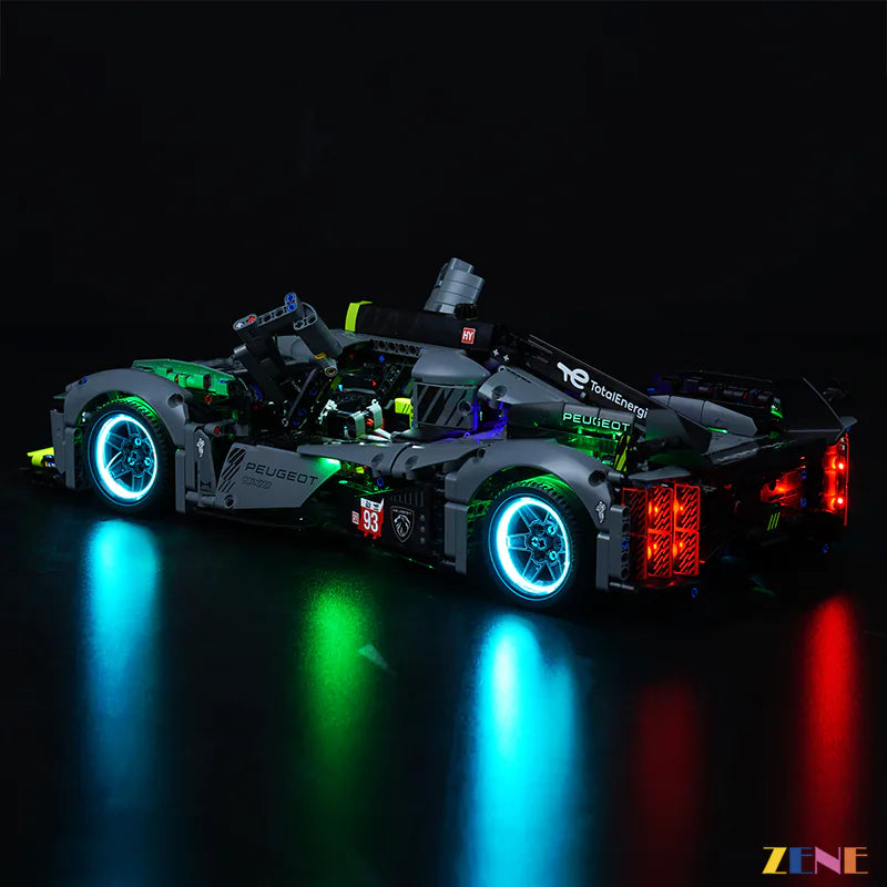 Light Kit for LEGO PEUGEOT 9X8 24H Le Mans Hybrid Hypercar #42156 (Ver. 2)