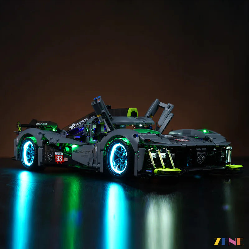 Light Kit for LEGO PEUGEOT 9X8 24H Le Mans Hybrid Hypercar #42156 (Ver. 2)