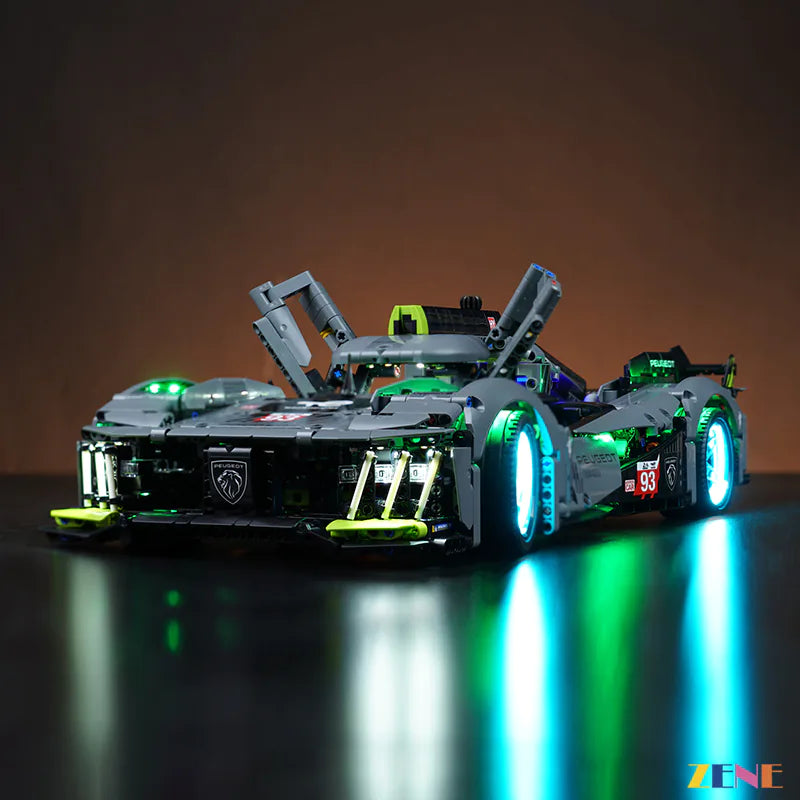 Light Kit for LEGO PEUGEOT 9X8 24H Le Mans Hybrid Hypercar #42156 (Ver. 2)