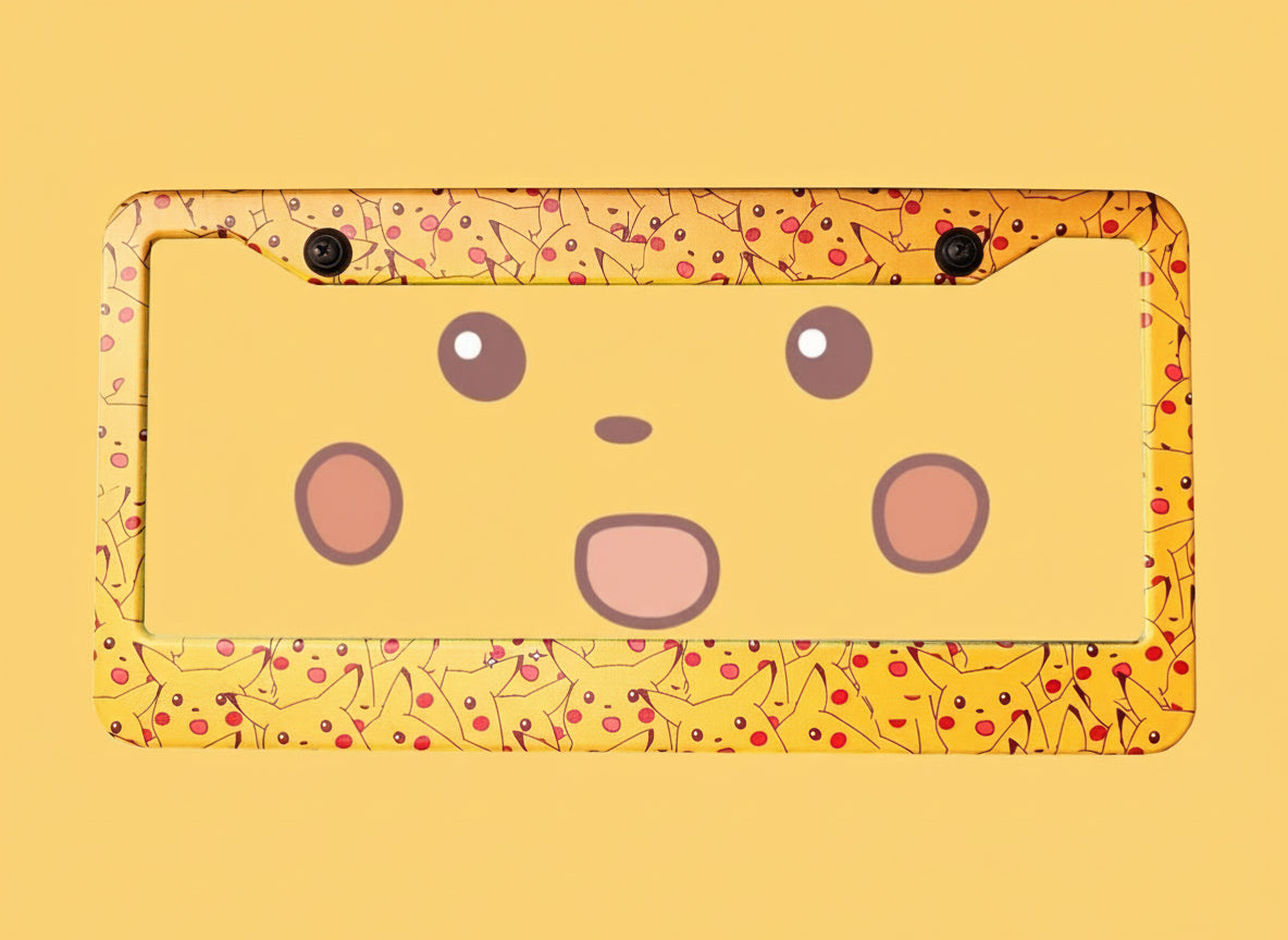 Surprised Pikachu License Plate Frame