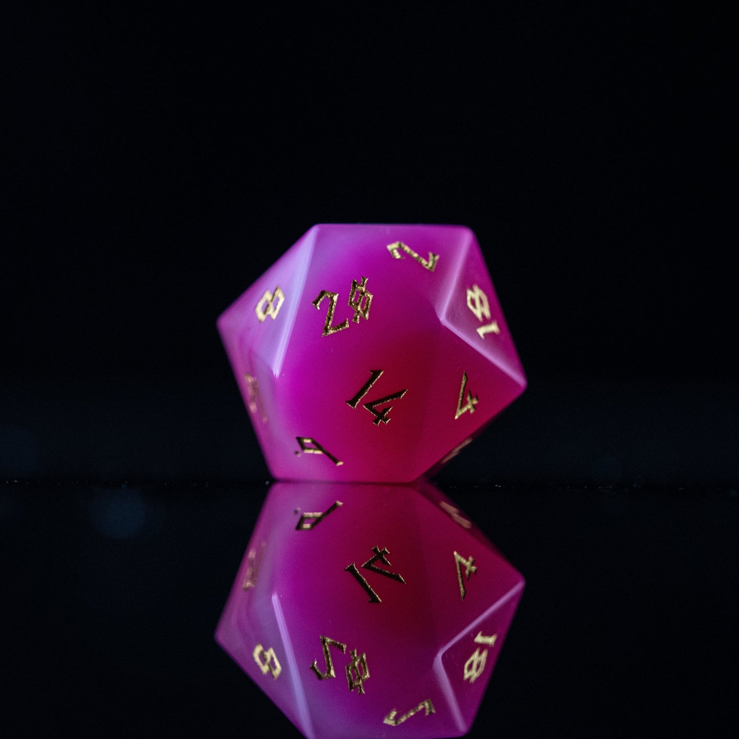 Pink Agate Stone Dice Set