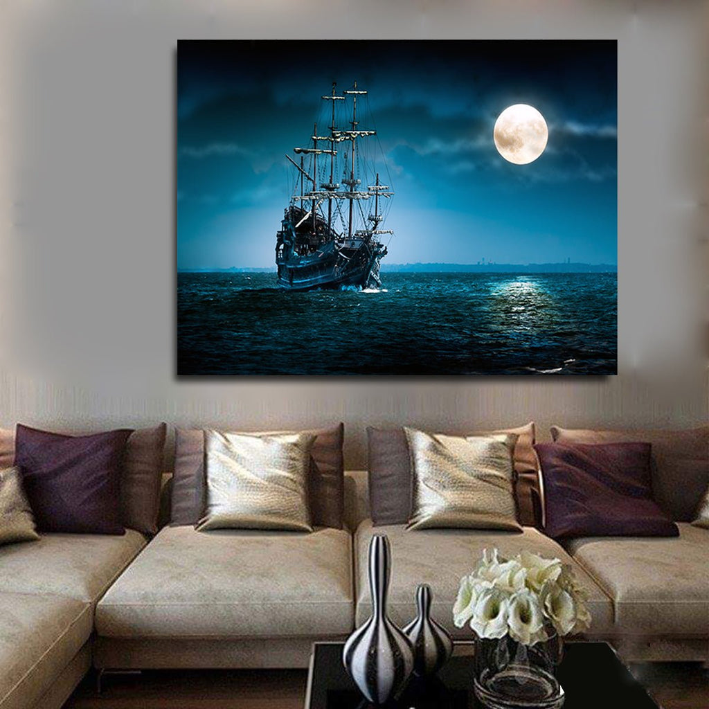 Pirate Ship The Flying Dutchman Ghost Ship Canvas Wall Art Davy Jones Jack Sparrow Ship