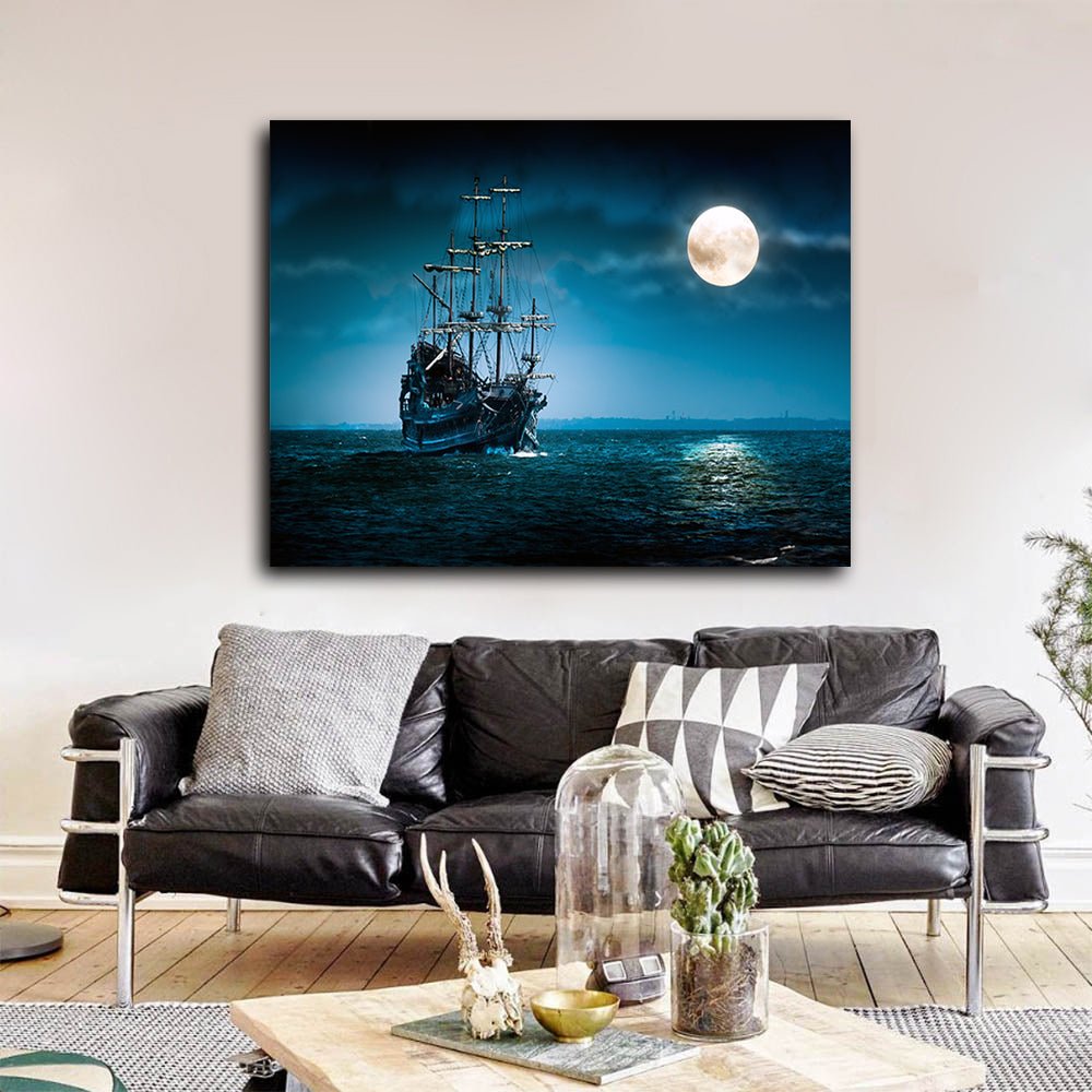 Pirate Ship The Flying Dutchman Ghost Ship Canvas Wall Art Davy Jones Jack Sparrow Ship