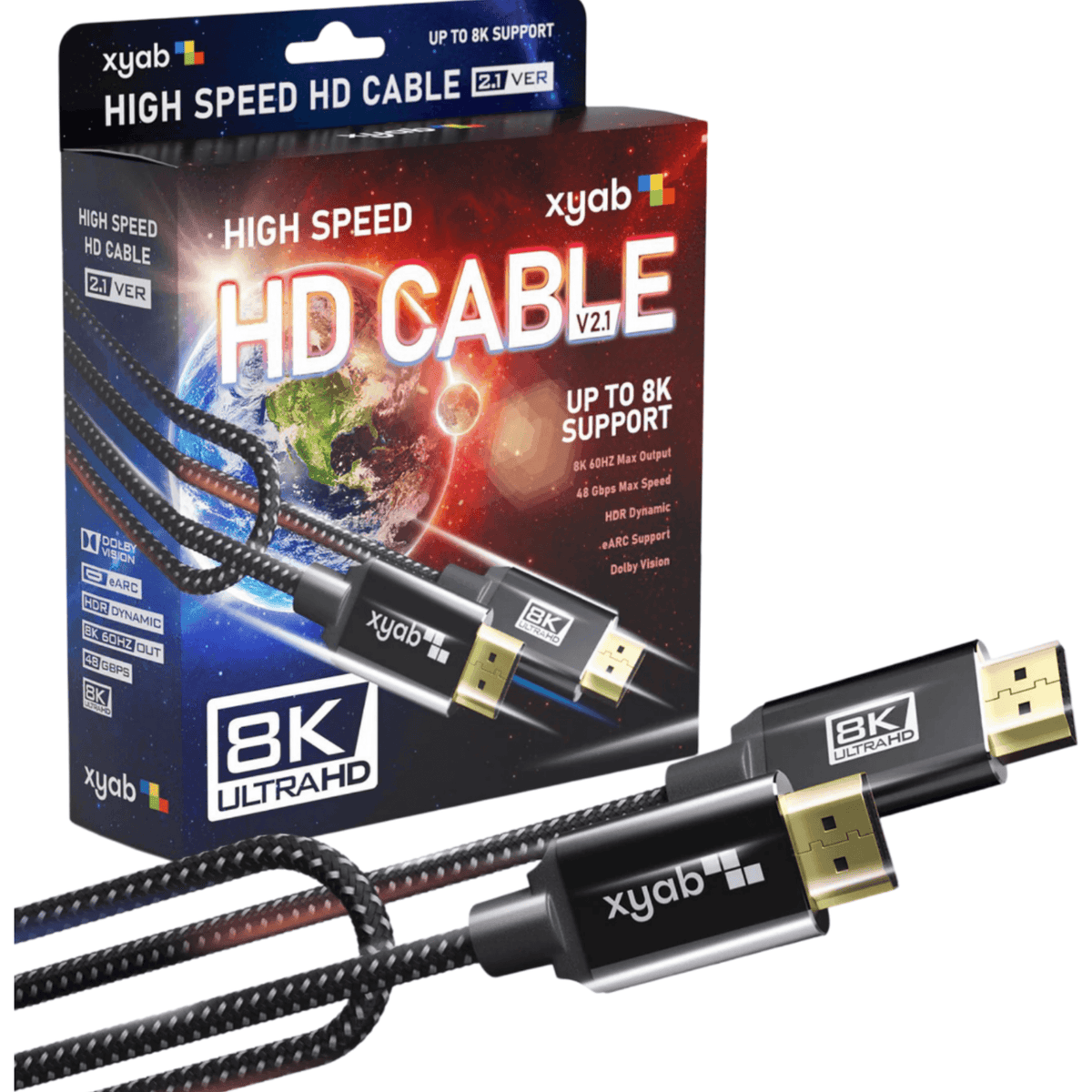 Universal HD 2.1 Ultra High-Speed Cable - 6FT (XYAB) - Role-Players