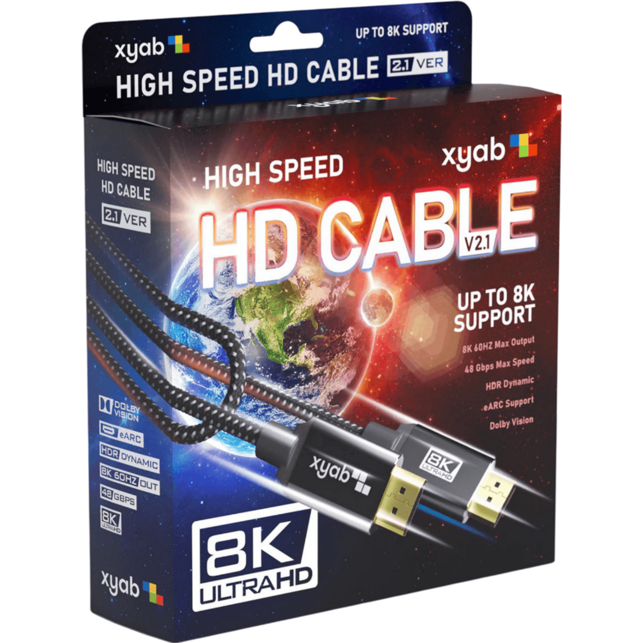 Universal HD 2.1 Ultra High-Speed Cable - 6FT (XYAB) - Role-Players