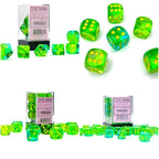 Gemini® Polyhedral Translucent Green-Teal/yellow 7-Die Set /16mm/12mm - 7-Dice