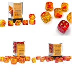 Gemini® Polyhedral Translucent Red-Yellow/gold 7-Die Set /16mm/12mm - 7-Dice