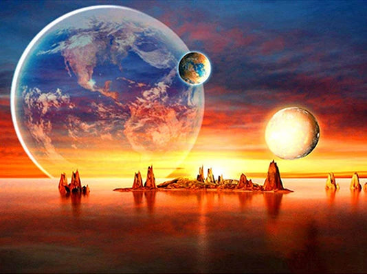 Planet Landscape Space 5D  do-it-yourself diamond painting