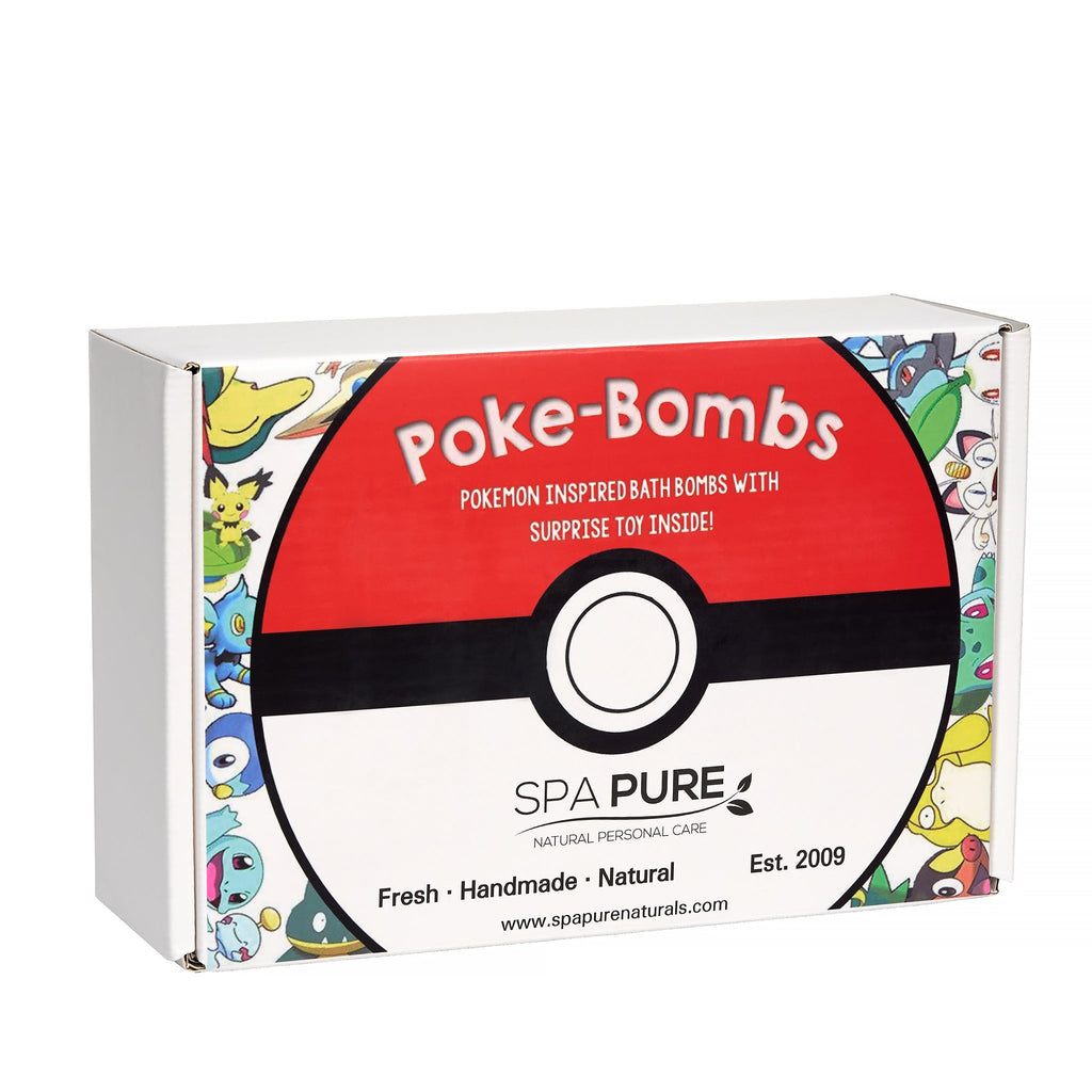 Bath Bombs for Kids: With Toys Inside, Pokemon-Inspired, Moisturizing, Natural, Large Colorful Bath Bombs (6 Count) Pack of 1