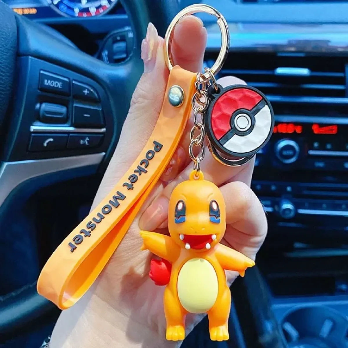 "Pokemon Action Figure Keychain - Pikachu, Charmander, Snorlax, Squirtle