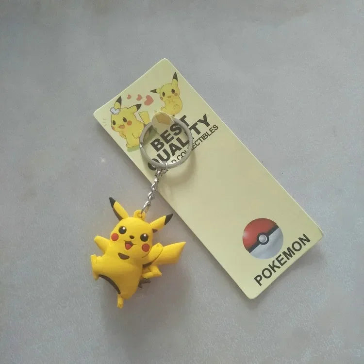 Pokemon Anime Marowak Abra Gengar Ponyta Porygon Alloy Silicone Keychain Accessories Pendant Bag Key Ring Pendant Birthday Gifts