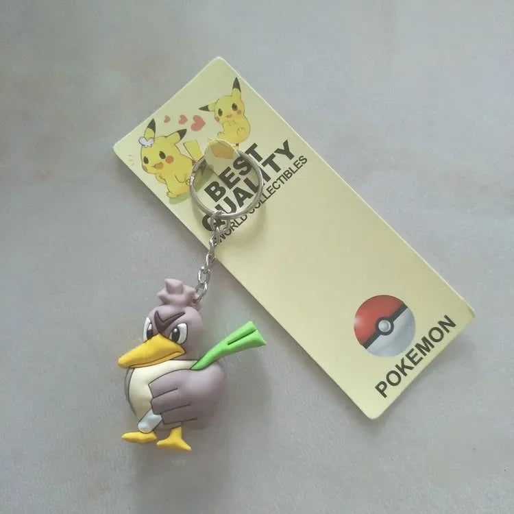 Pokemon Anime Marowak Abra Gengar Ponyta Porygon Alloy Silicone Keychain Accessories Pendant Bag Key Ring Pendant Birthday Gifts