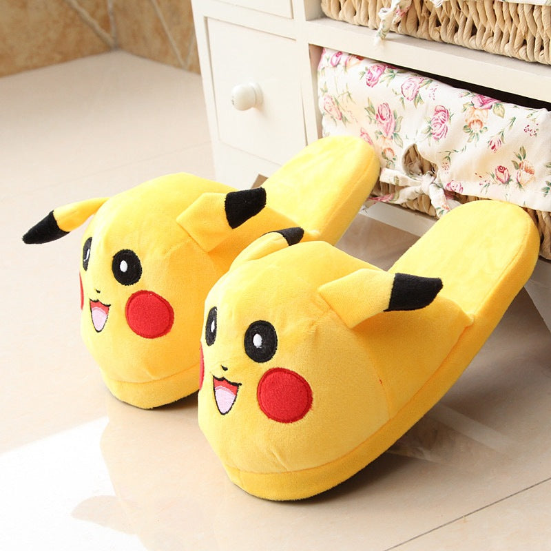 Pokemon Pikachu Kaby Beast Doll Couple Plush Slippers Floor Shoes