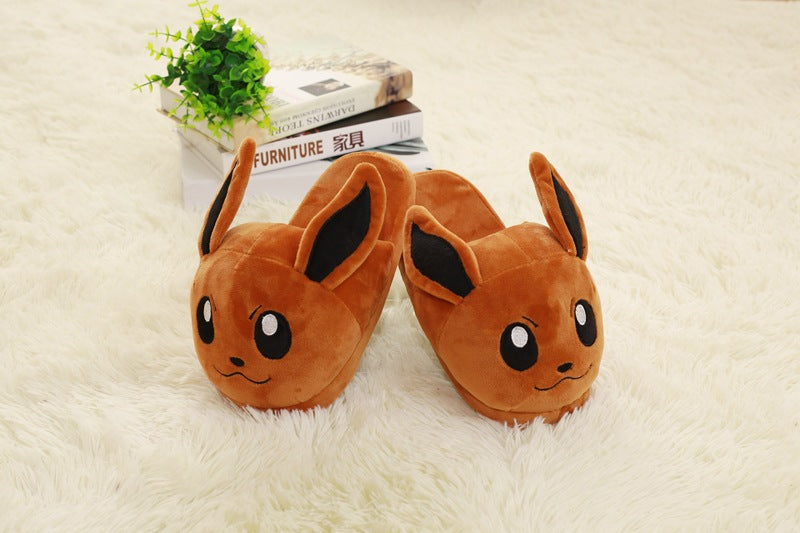 Pokemon Pikachu Kaby Beast Doll Couple Plush Slippers Floor Shoes