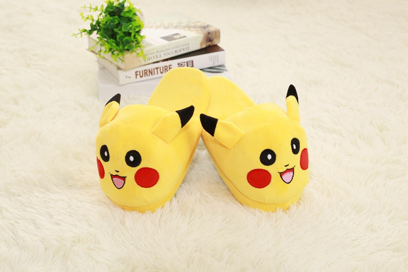 Pokemon Pikachu Kaby Beast Doll Couple Plush Slippers Floor Shoes