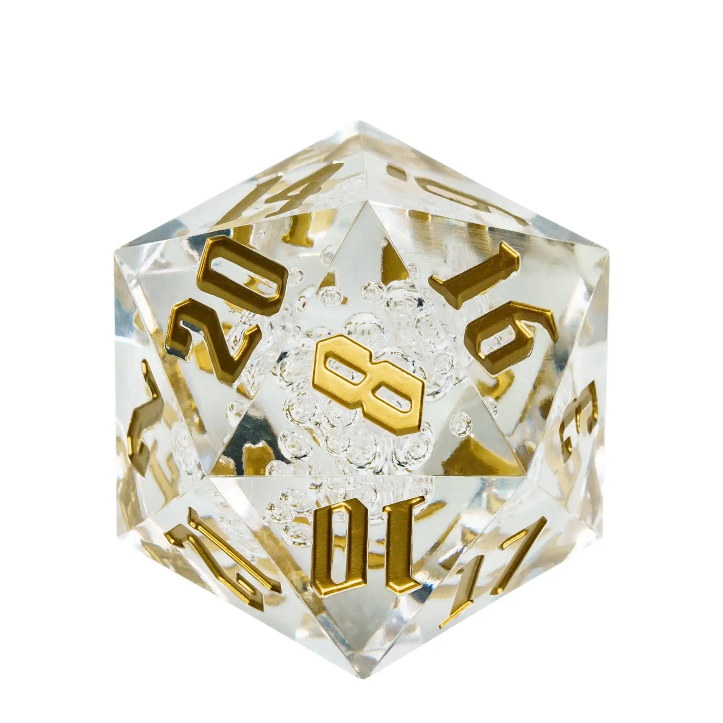 Poludie 1pc Crystal 55mm D20 Dice 20 Sides Large Size Polyhedral Dice for Role-Play Game D&D Bar Pub Party RPG Board Games