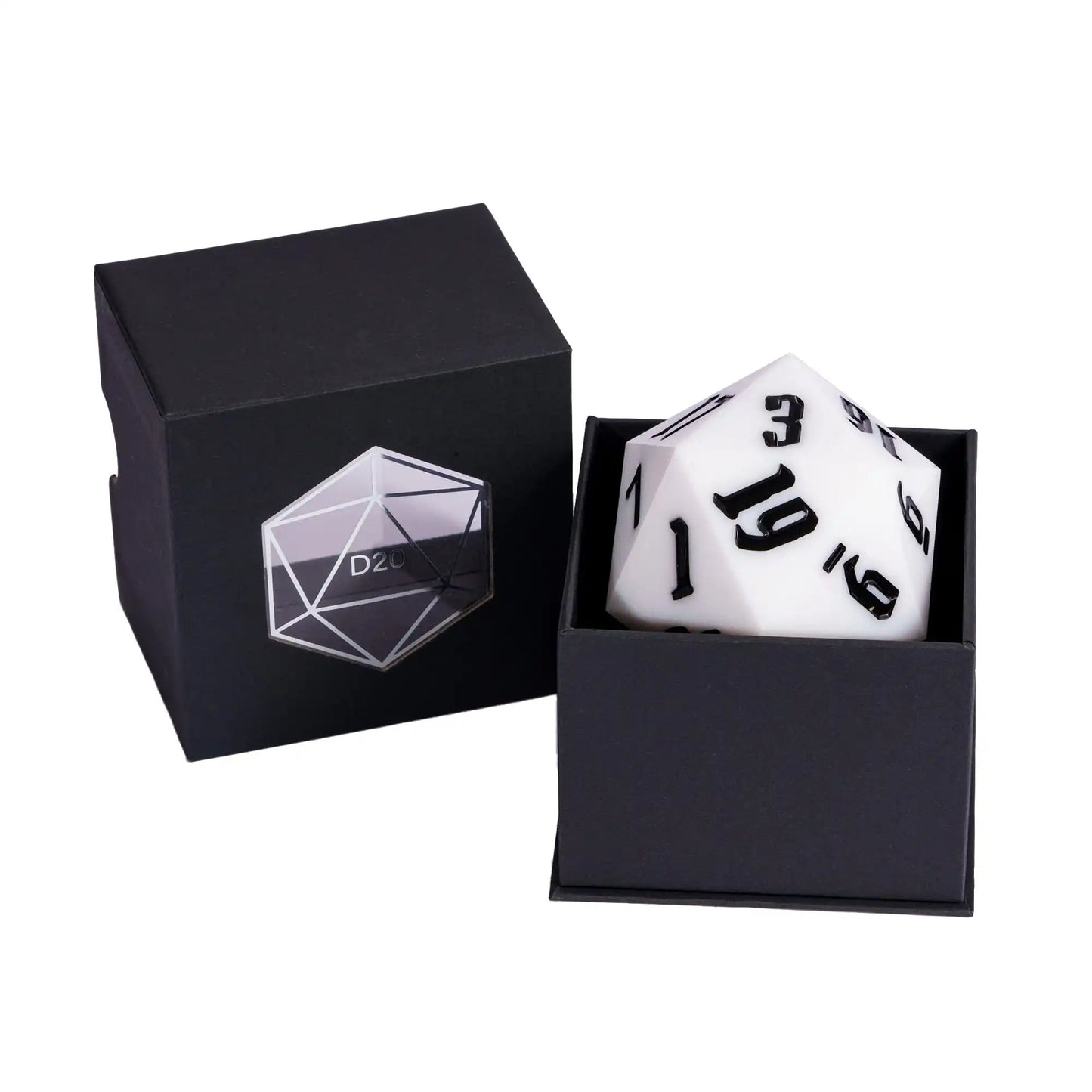 Poludie 1pc Crystal 55mm D20 Dice 20 Sides Large Size Polyhedral Dice for Role-Play Game D&D Bar Pub Party RPG Board Games