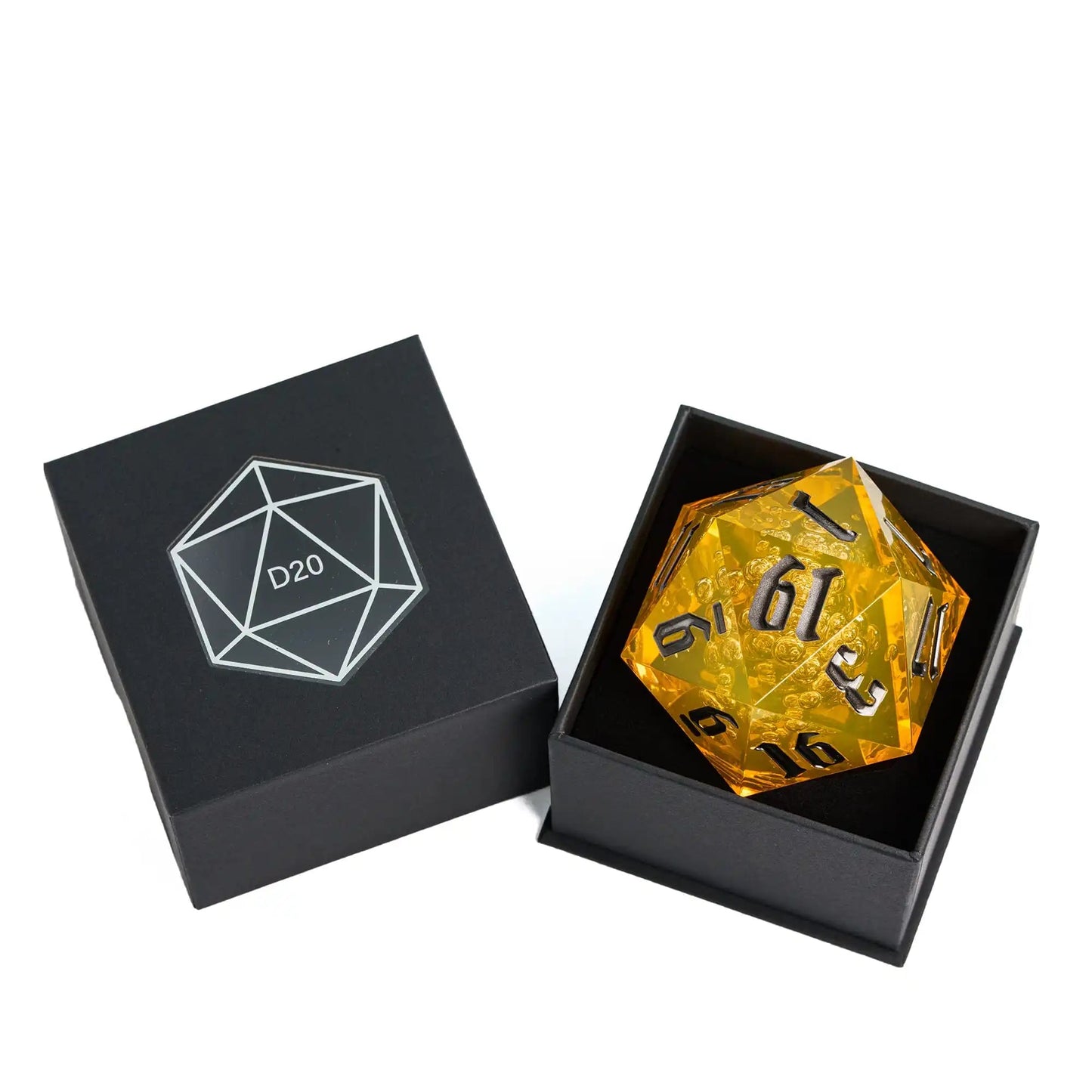 Poludie 1pc Crystal 55mm D20 Dice 20 Sides Large Size Polyhedral Dice for Role-Play Game D&D Bar Pub Party RPG Board Games