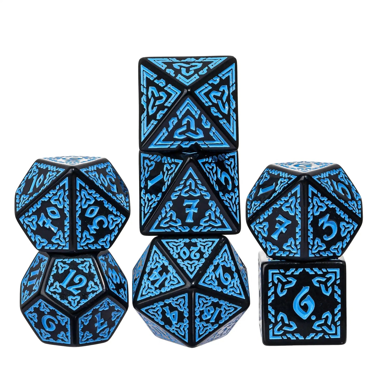 Poludie DND 7Pcs/Set Dice Set Window Lattice Red D4~D20 Diverse Polyhedral Dice for Role Playing Board Game Tabletop RPG D&D