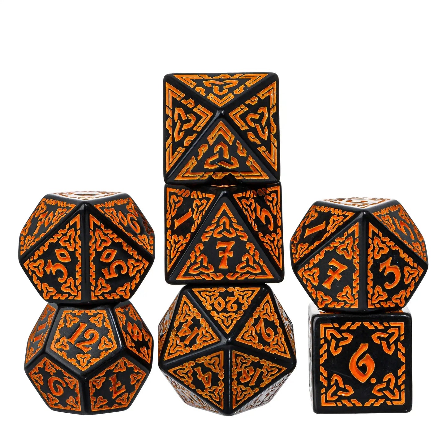 Poludie DND 7Pcs/Set Dice Set Window Lattice Red D4~D20 Diverse Polyhedral Dice for Role Playing Board Game Tabletop RPG D&D