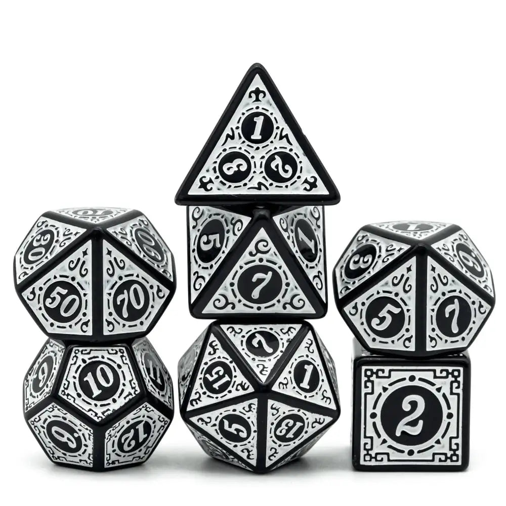 Poludie DND 7Pcs/Set Dice Set Window Lattice Red D4~D20 Diverse Polyhedral Dice for Role Playing Board Game Tabletop RPG D&D