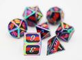 Polyamorous Pride Flag - Metal RPG Dice Set - 
