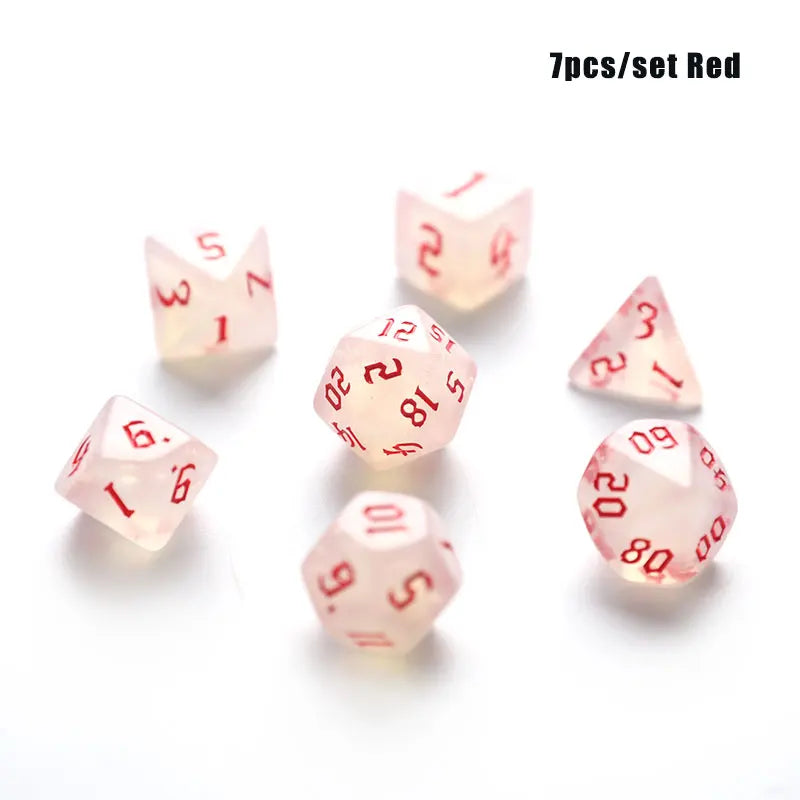 Polyhedral 7-Dice Two-Tone Swirl-DND Dice Set for RPG/MTG D4 D6 D8 D10 D% D12 D20 Dice Games 7pcs/set Family Party Board Games