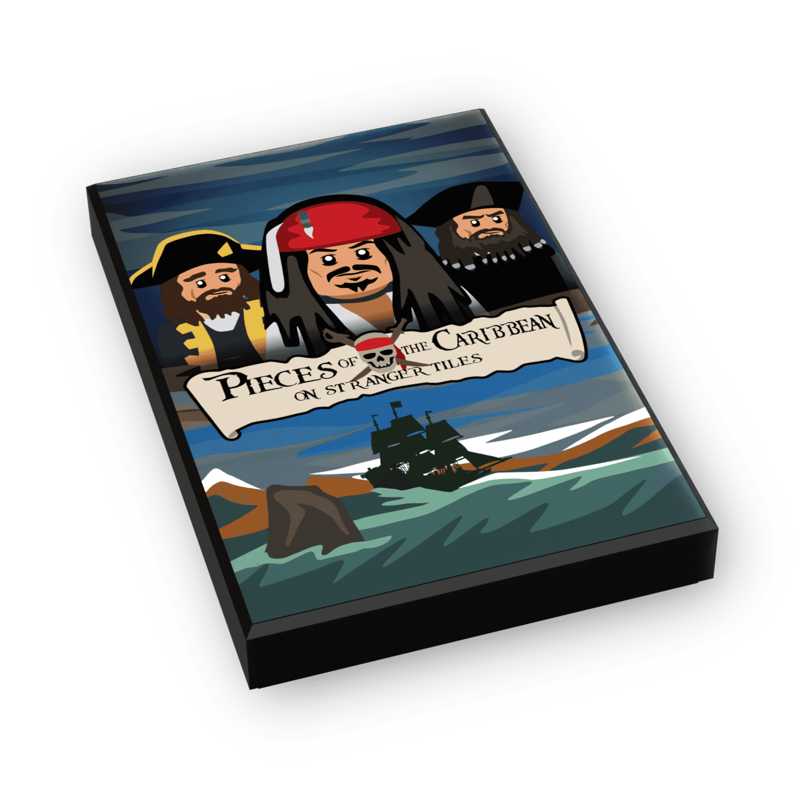 Pieces of the Caribbean: On Stranger Tiles Movie Cover (2x3 Tile) made using LEGO part - 