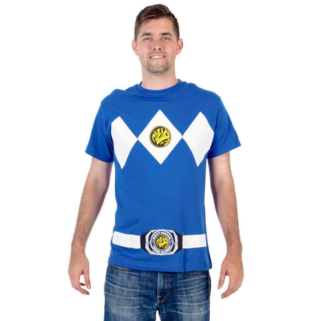 Power Rangers Costume Adult T-Shirt - Blue / XS