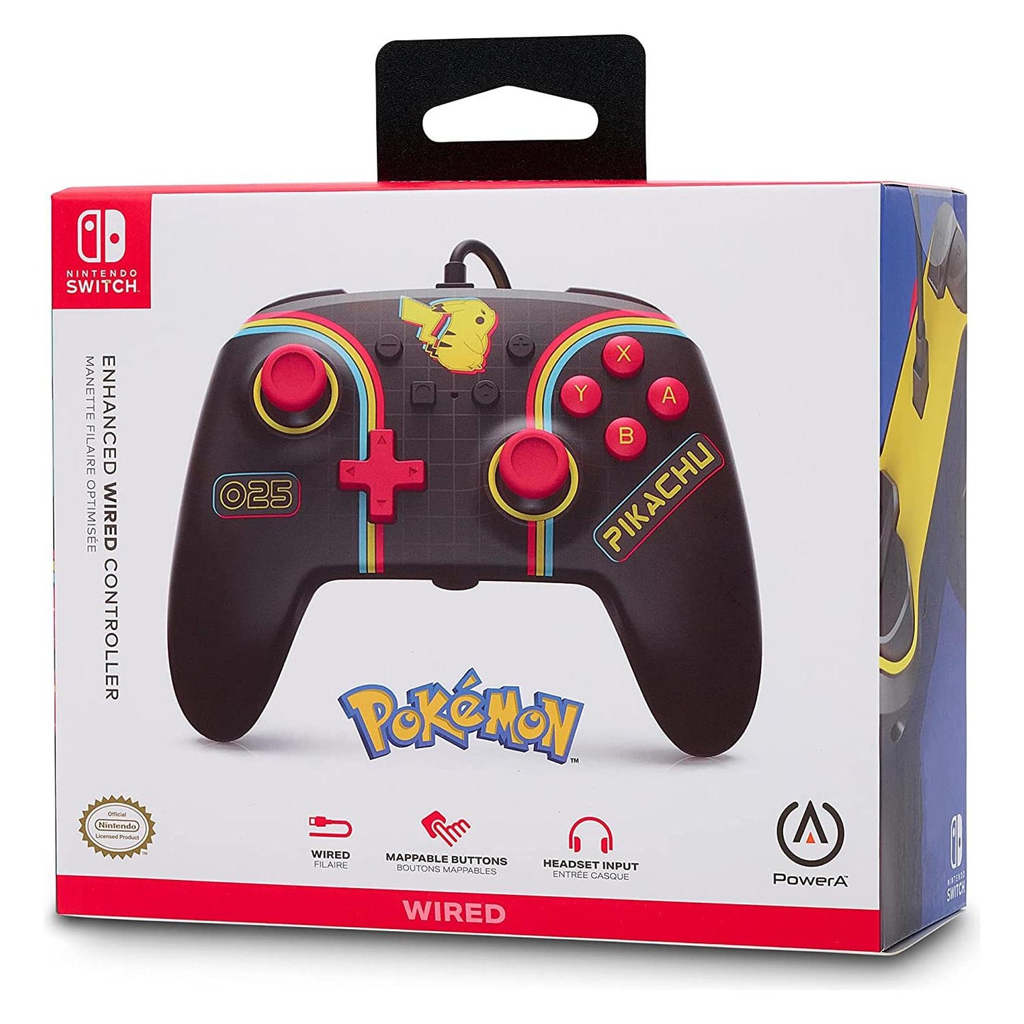 PowerA Enhanced Wired Controller for Nintendo Switch - Pokémon: Pikachu Arcade