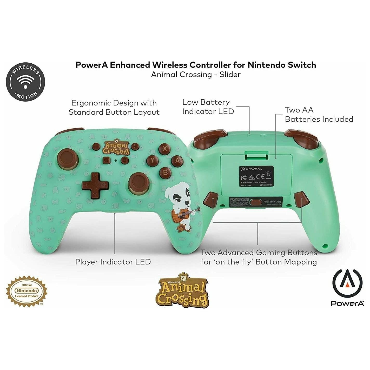 PowerA Enhanced Wireless Controller for Nintendo Switch - Animal Crossing: K.K. Slider