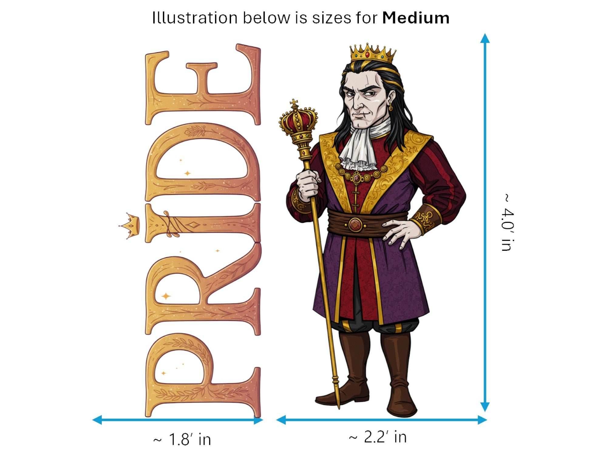 Pride Superbia 7 Sinkins™ Vinyl Sticker – Personification of Pride | Waterproof & UV-Proof - Medium
