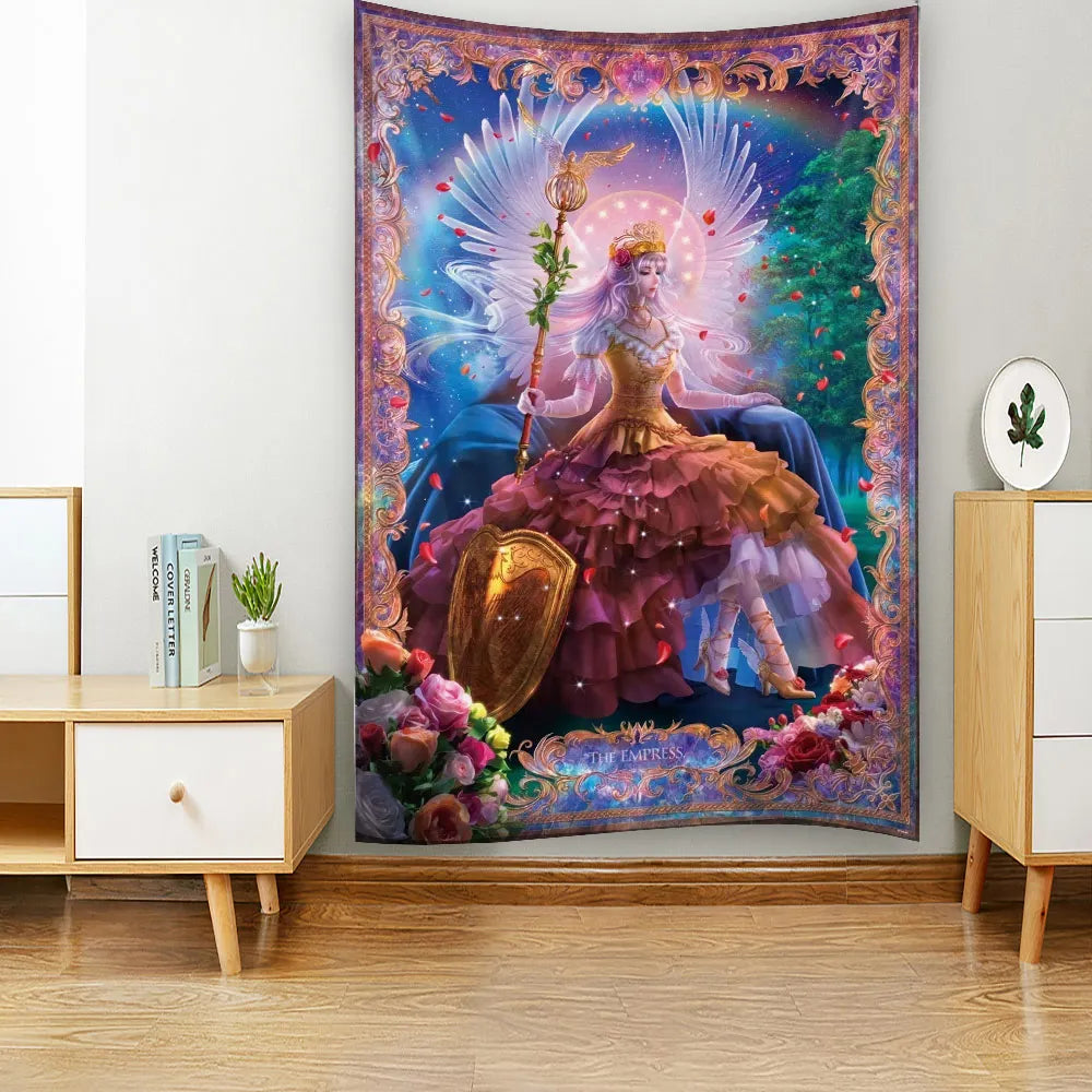 Priestess Princess Magic Witchcraft Wall Hanging Tapestry Art Deco Blanket Curtain Hanging Home Bedroom Living Room Decor