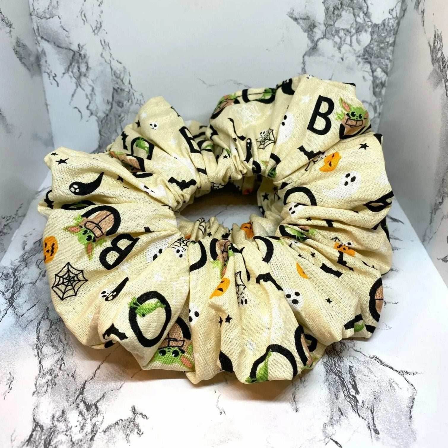 Baby Yoda Boo Halloween Scrunchie - 