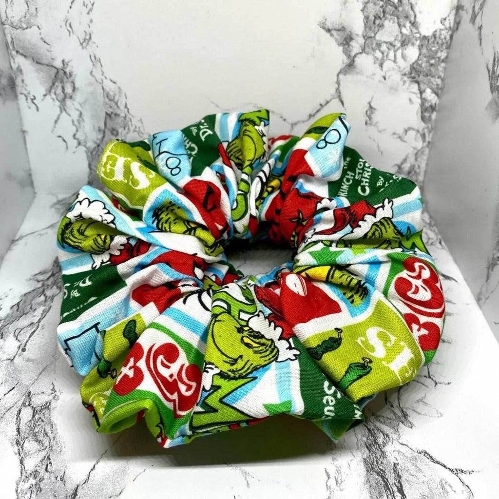 Green Grinch Christmas Scrunchie - 