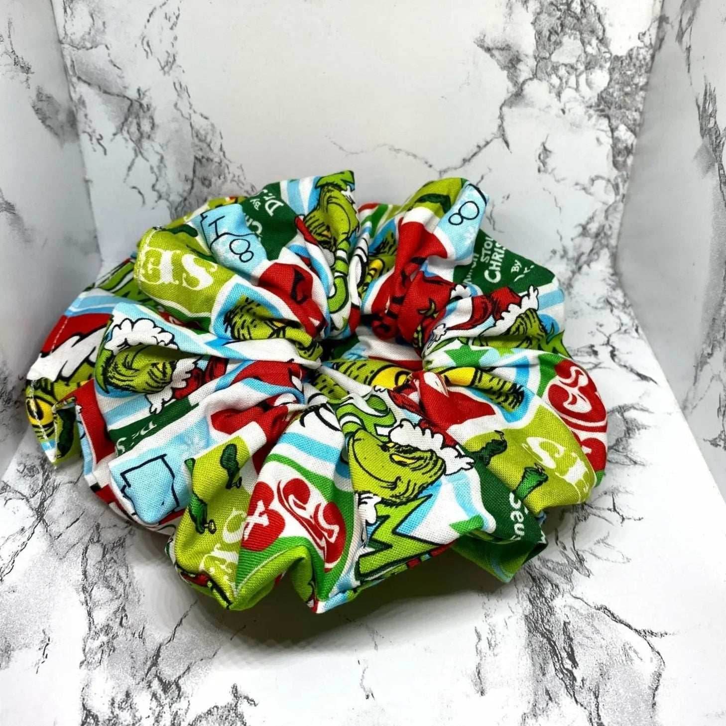Green Grinch Christmas Scrunchie - 