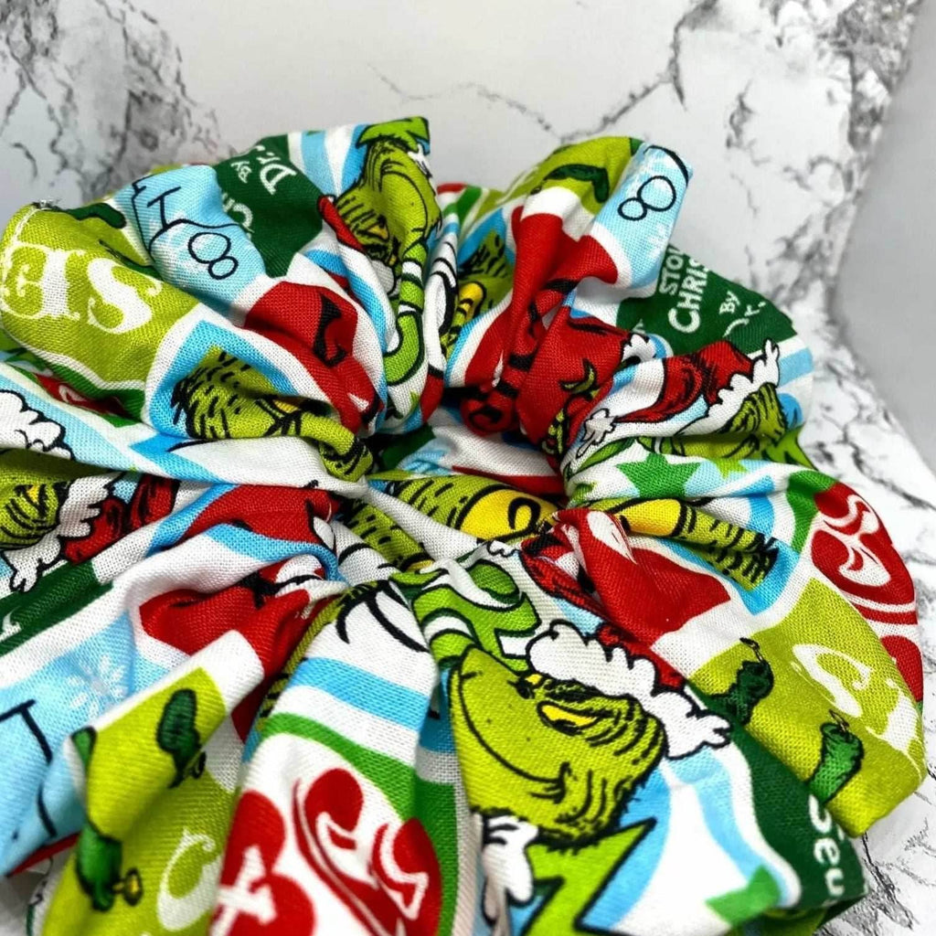Green Grinch Christmas Scrunchie - 