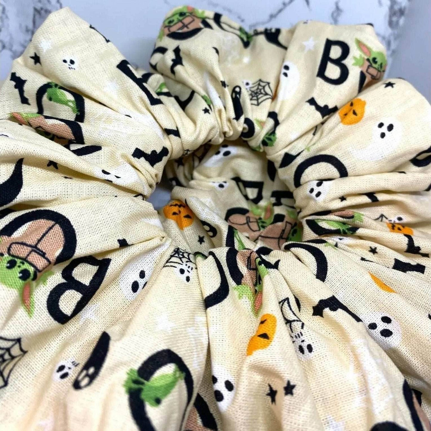 Baby Yoda Boo Halloween Scrunchie - 