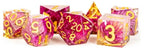 Handmade Sharp Edge Resin Dice Set: Thousand Day Red (7-Piece Polyhedral)