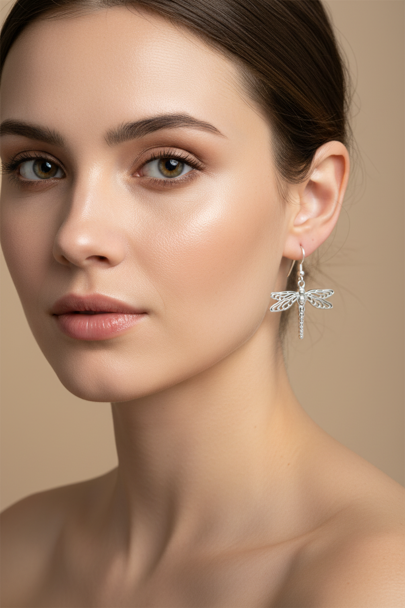 Triple Spiral Dragonfly Earrings