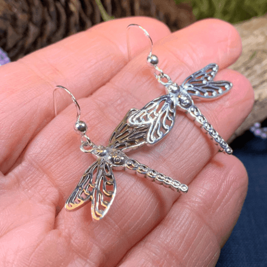 Triple Spiral Dragonfly Earrings - 