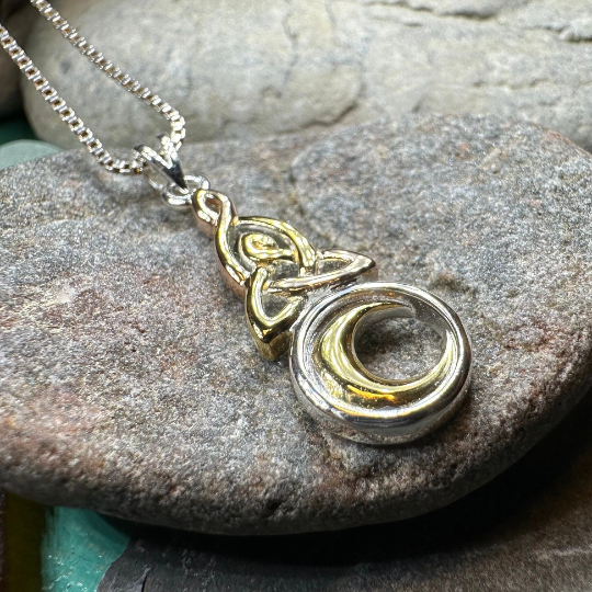 Trinity Crescent Moon Necklace