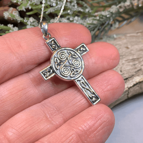 Triskel Celtic Cross Necklace - 18