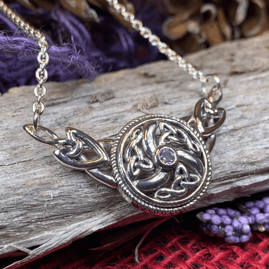 Celtic Wheel of Life Necklace - Amethyst