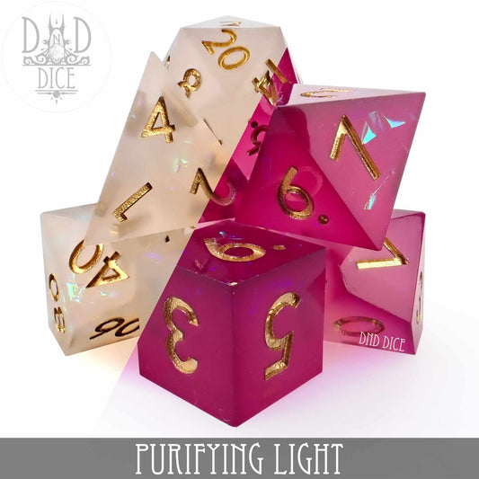 Purifying Light Handmade Dice Set (Color Change)