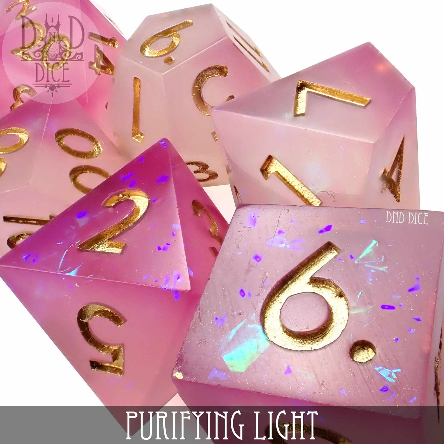 Purifying Light Handmade Dice Set (Color Change)